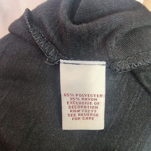 Mudd Black Peasant Tunic Top Boho Embroidered Trim Size Large - Picture 4 of 7